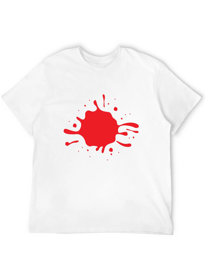 Red Splash Graphic Print Black T-Shirt