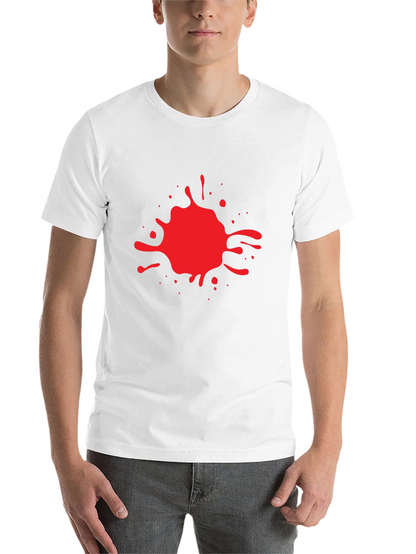 Red Splash Graphic Print Black T-Shirt