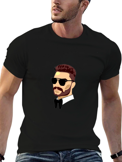 Cool Cartoon Man Black T-Shirt