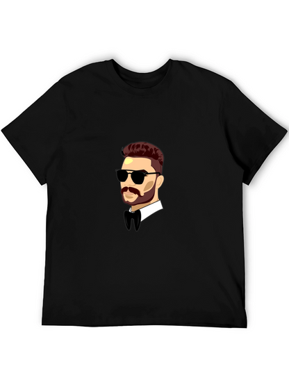 Cool Cartoon Man Black T-Shirt