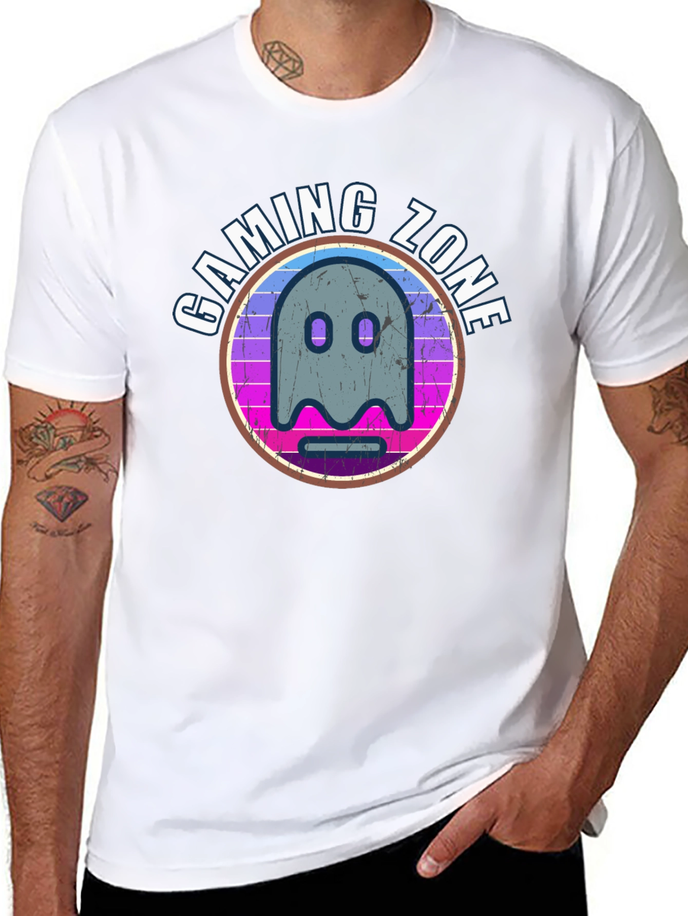Gaming Zone Ghost Graphic T-Shirt