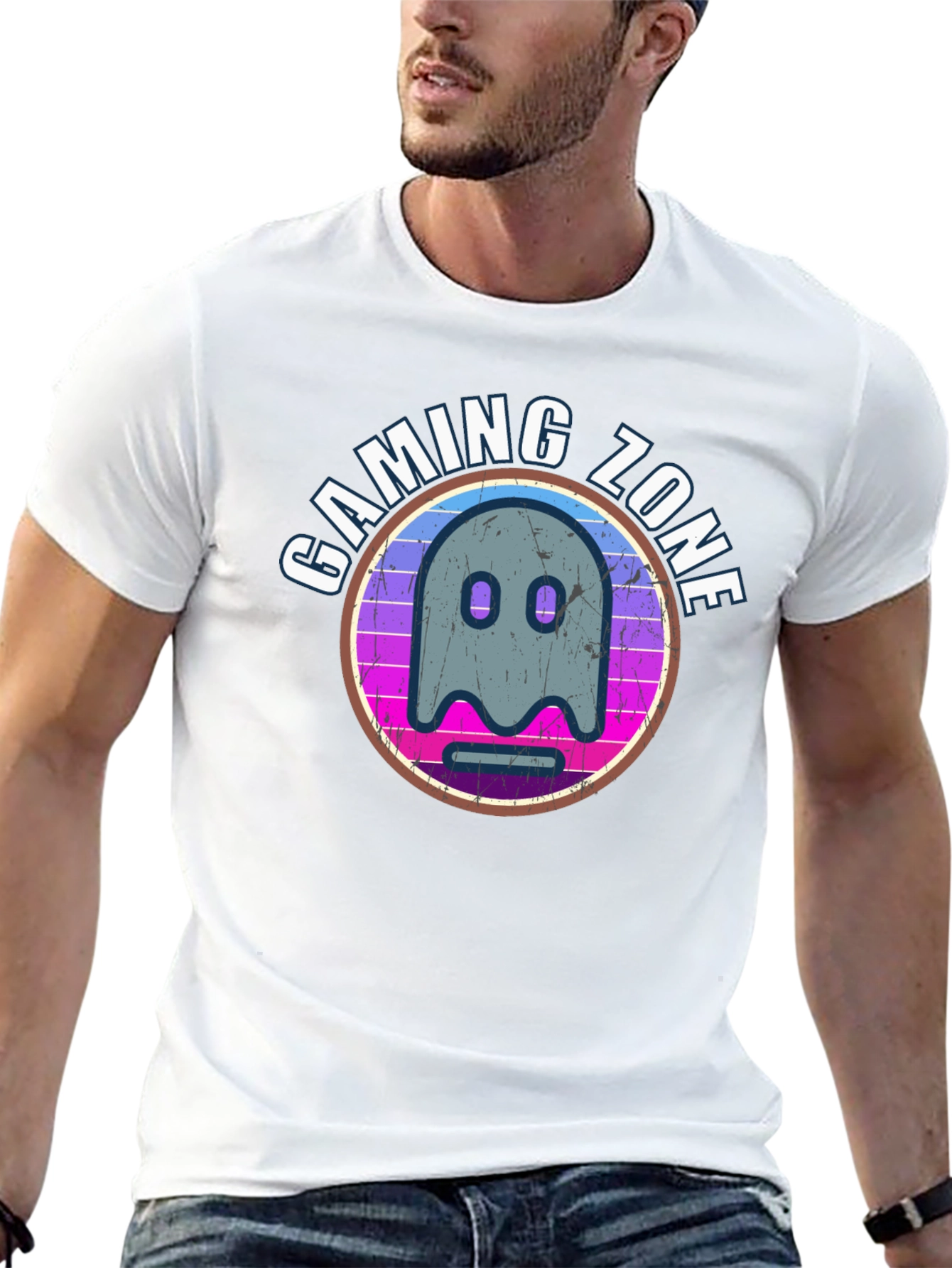 Gaming Zone Ghost Graphic T-Shirt