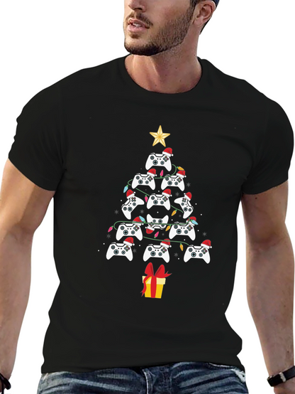 Gamer Christmas Tree T-Shirt - Holiday Gaming Apparel