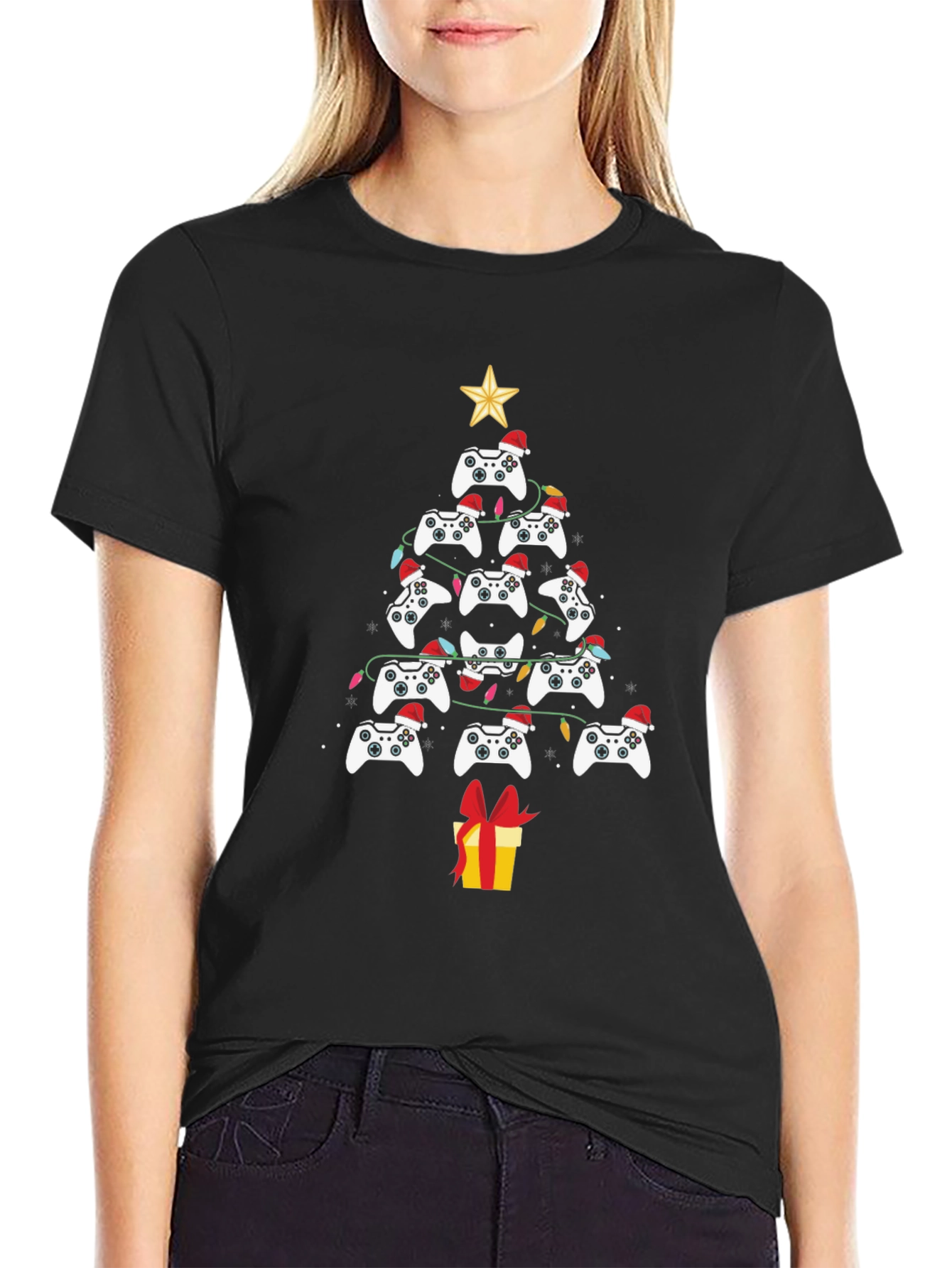 Gamer Christmas Tree T-Shirt - Holiday Gaming Apparel