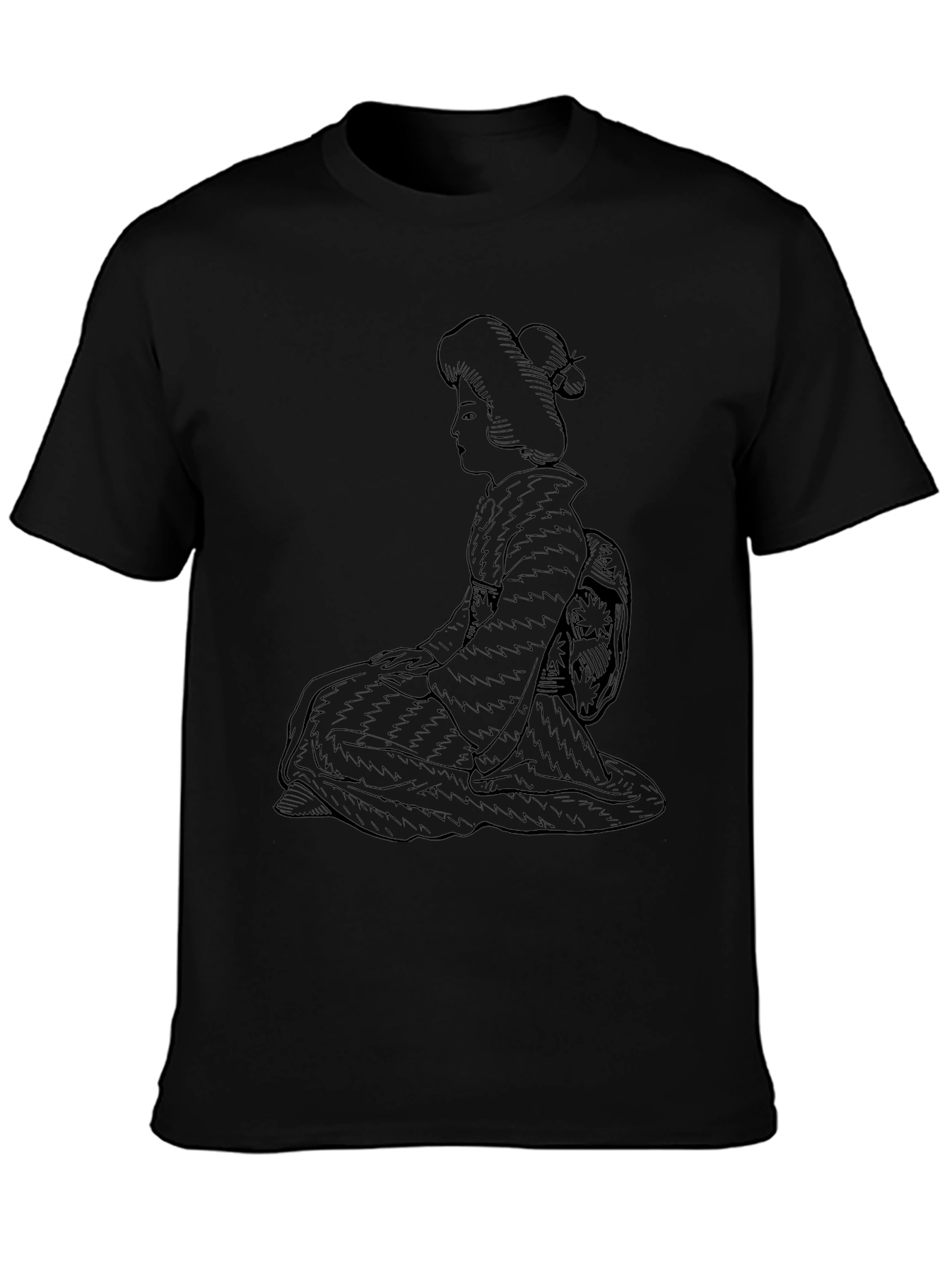 Black Geisha Graphic Tee - Unique Japanese Style