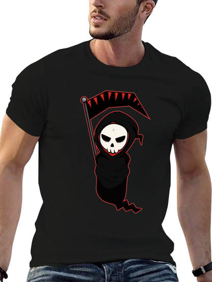 Grim Reaper Graphic Tee - Black Cotton T-Shirt
