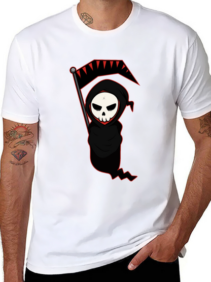 Grim Reaper Graphic Tee - Black Cotton T-Shirt