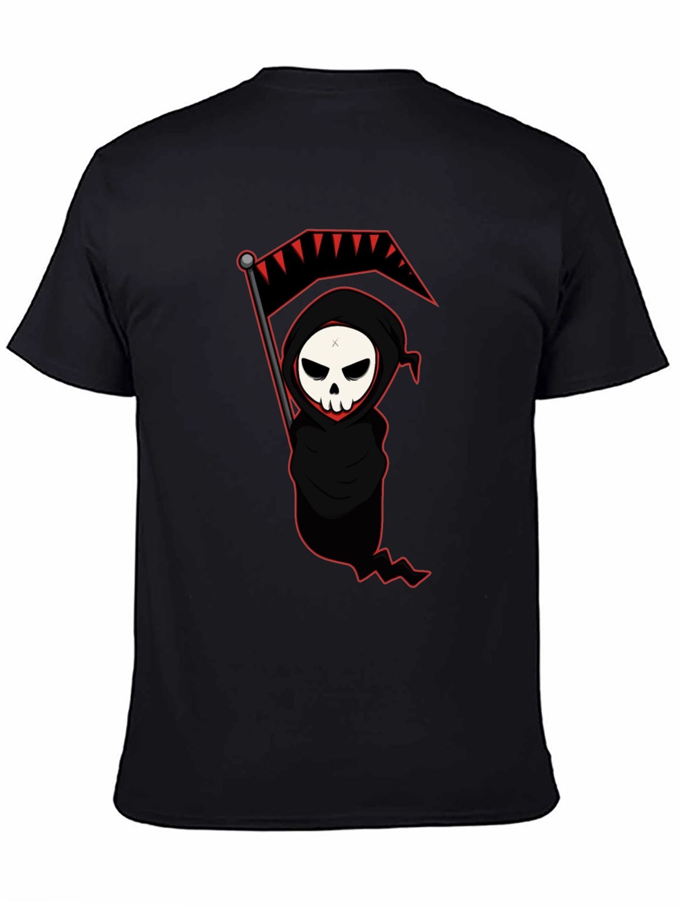 Grim Reaper Graphic Tee - Black Cotton T-Shirt