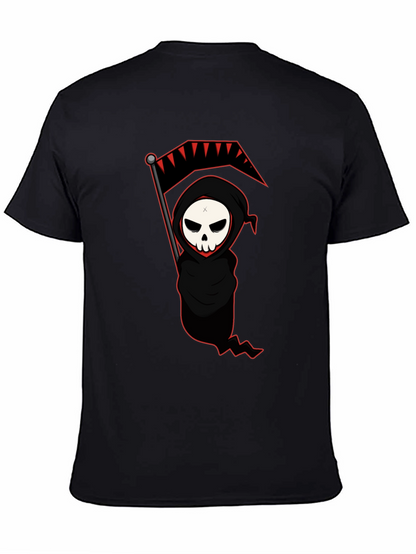 Grim Reaper Graphic Tee - Black Cotton T-Shirt