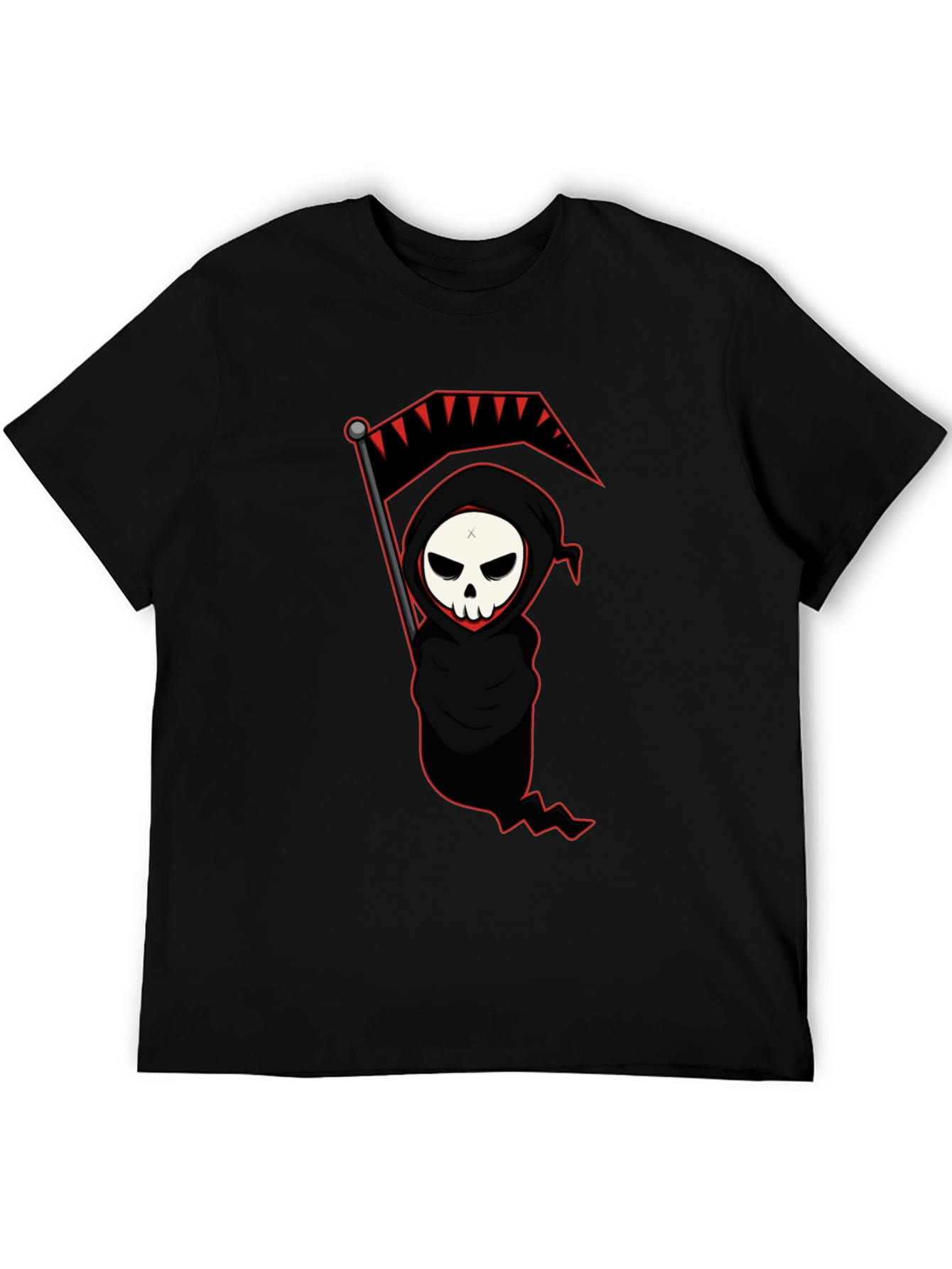Grim Reaper Graphic Tee - Black Cotton T-Shirt