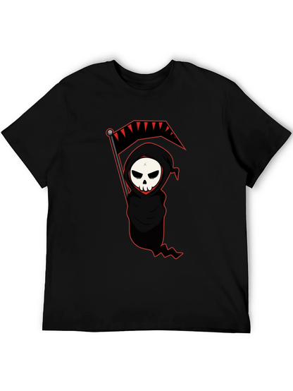 Grim Reaper Graphic Tee - Black Cotton T-Shirt