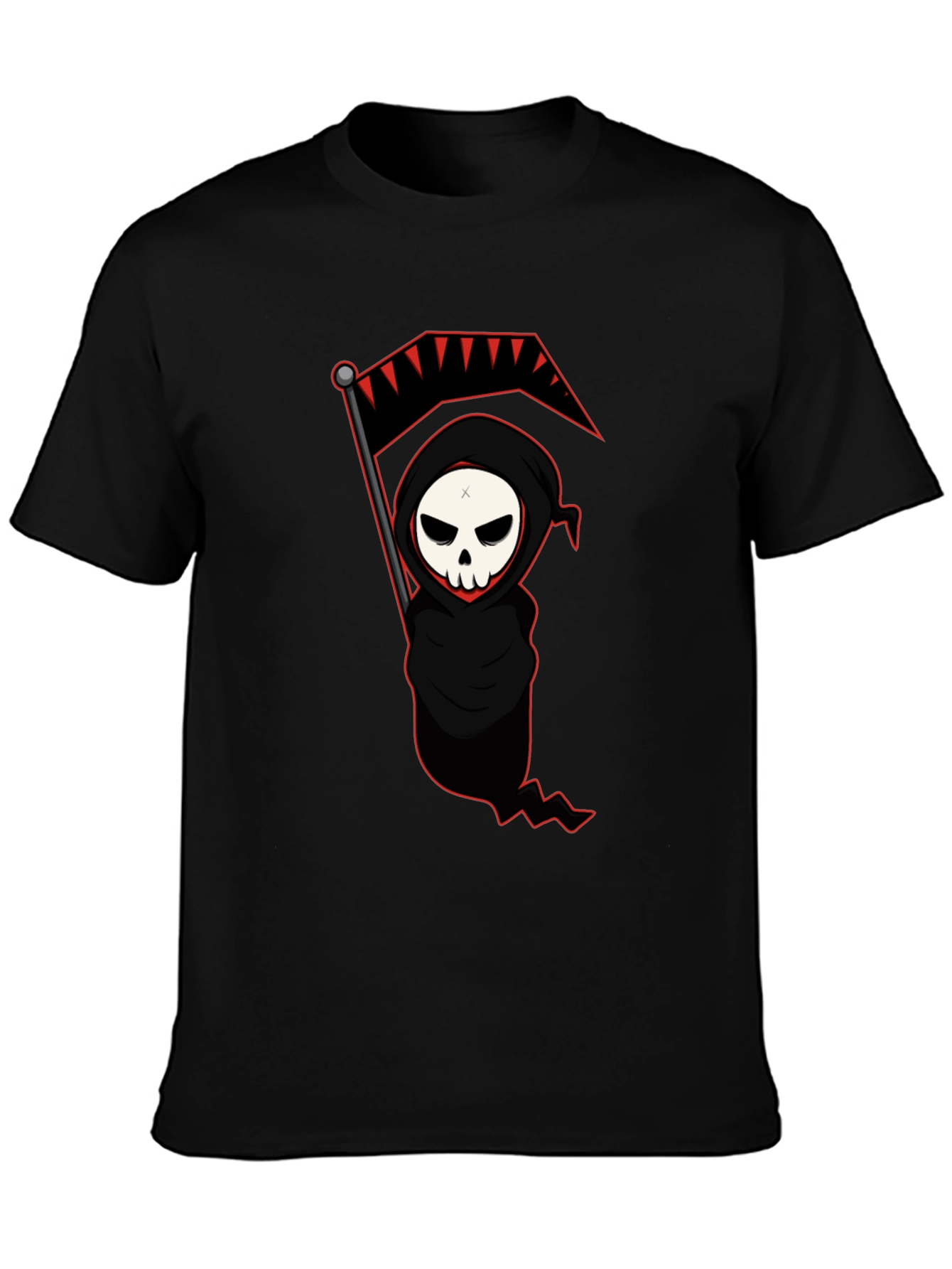 Grim Reaper Graphic Tee - Black Cotton T-Shirt