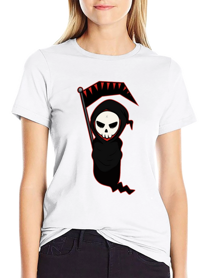 Grim Reaper Graphic Tee - Black Cotton T-Shirt