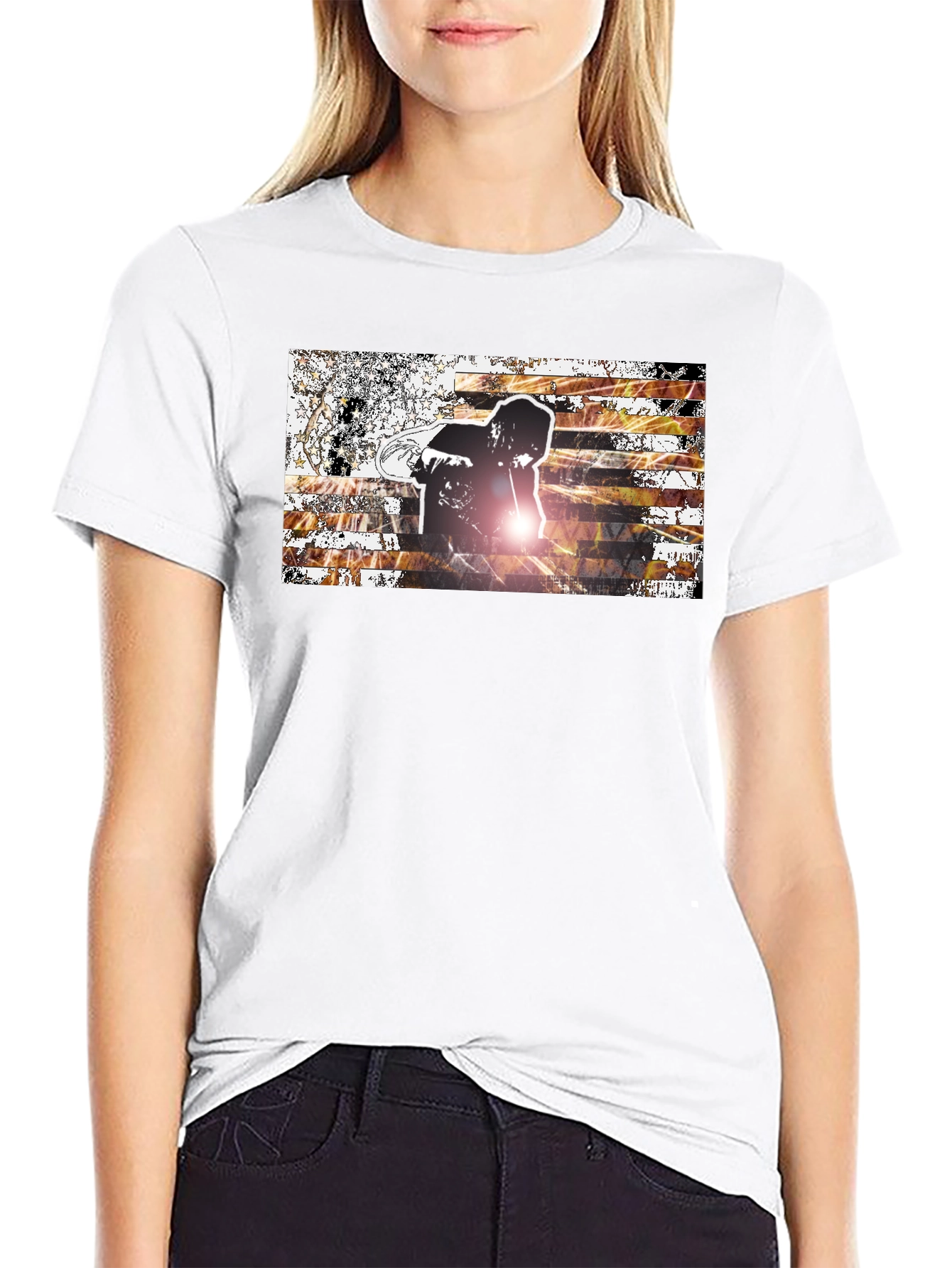 Graphic Print Mens Black T-Shirt