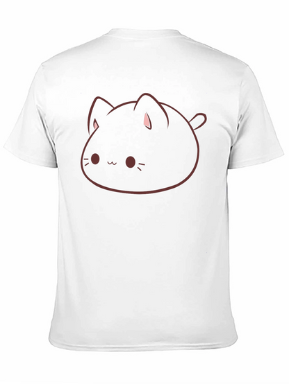 Cute Cat Blob Graphic Tee - Soft Cotton Blend