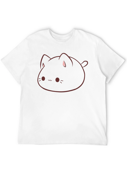 Cute Cat Blob Graphic Tee - Soft Cotton Blend
