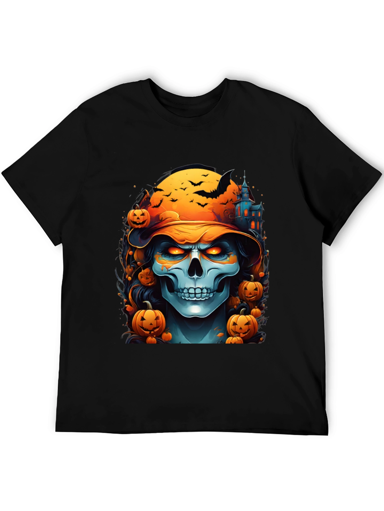 Halloween Skull Graphic Tee - Spooky Season Shirt