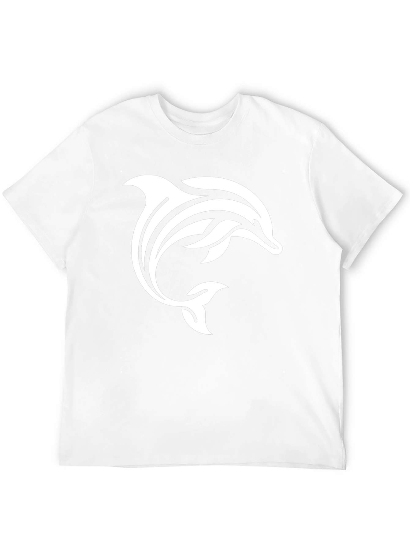Black T-Shirt with White Dolphin Design