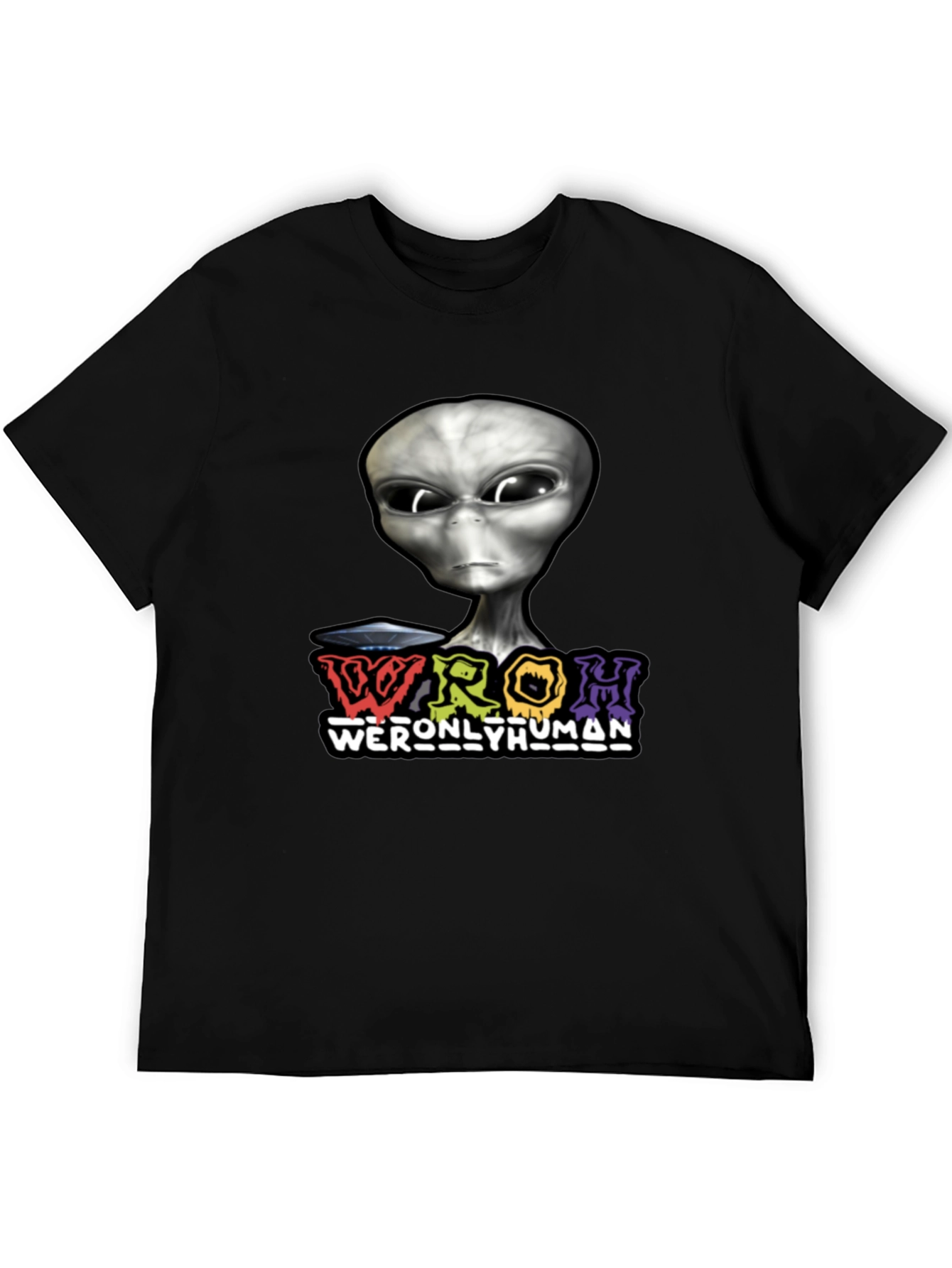 Alien Graphic T-Shirt - WERONLYHUMAN Black Tee