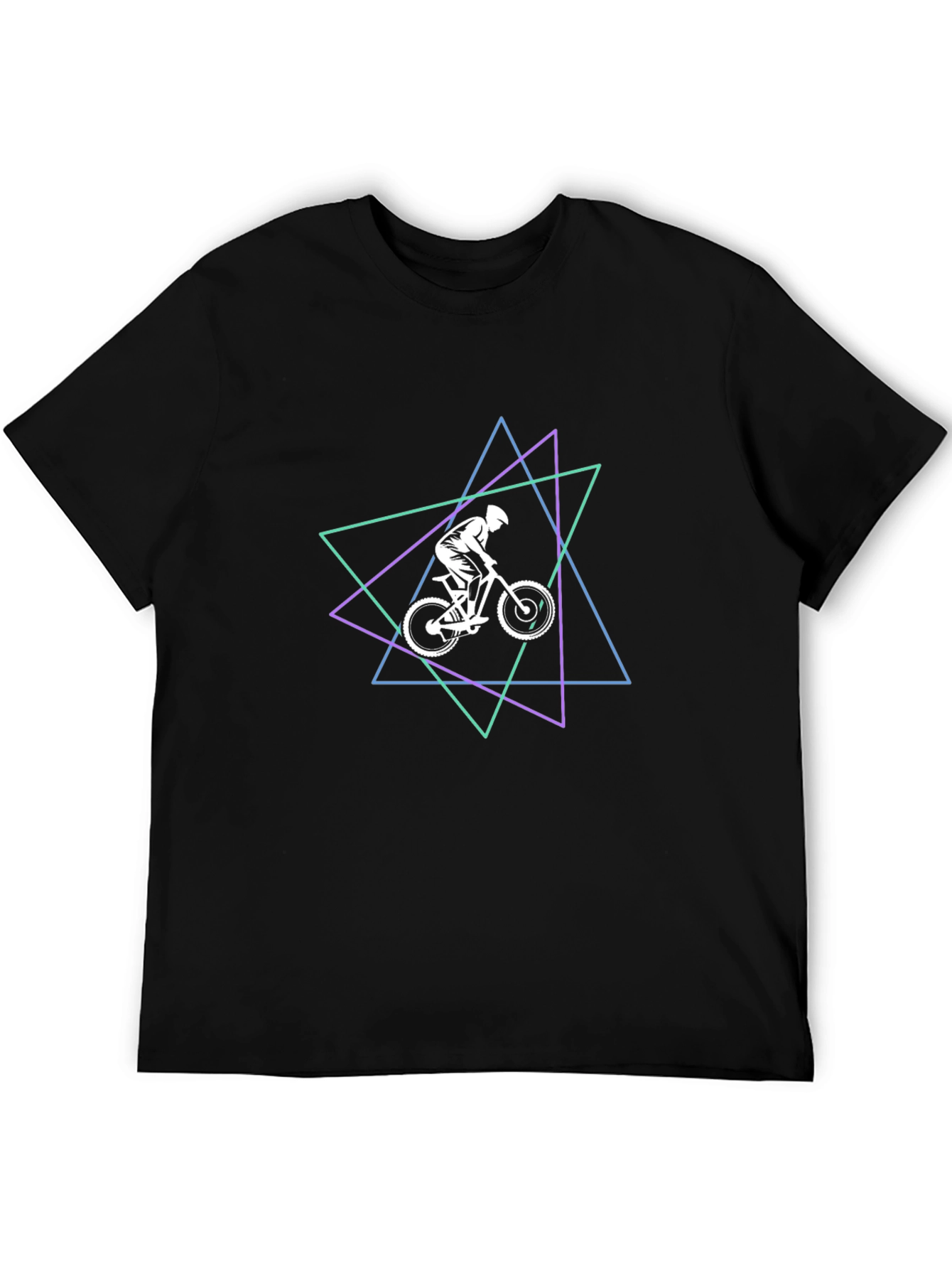 Geometric Mountain Bike Graphic Tee - Black