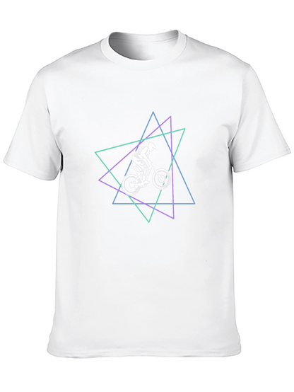 Geometric Mountain Bike Graphic Tee - Black