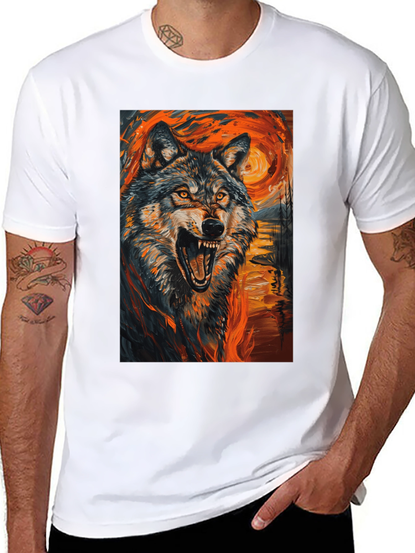 Wolf Art T-Shirt - Vibrant Graphic Tee