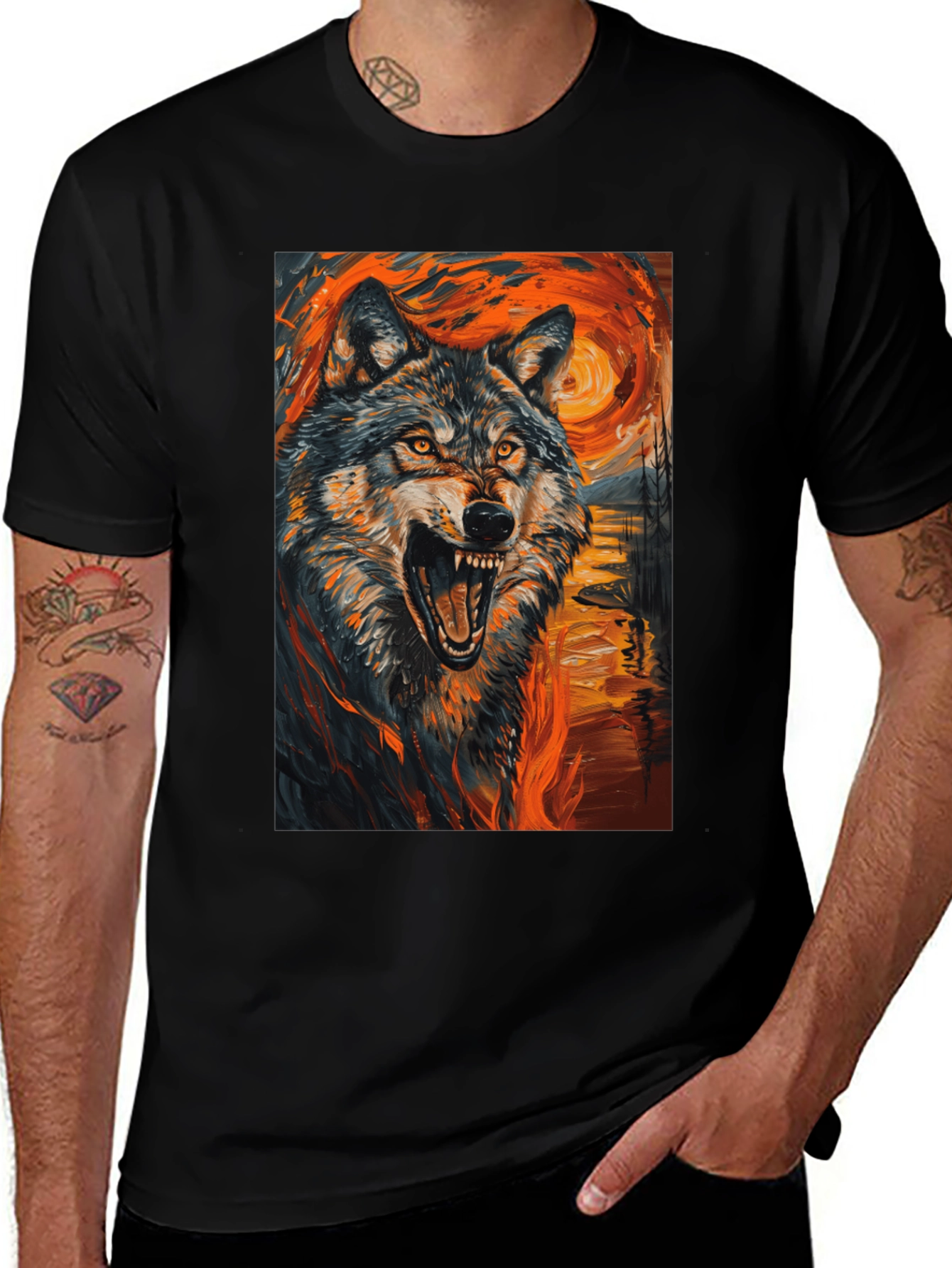 Wolf Art T-Shirt - Vibrant Graphic Tee