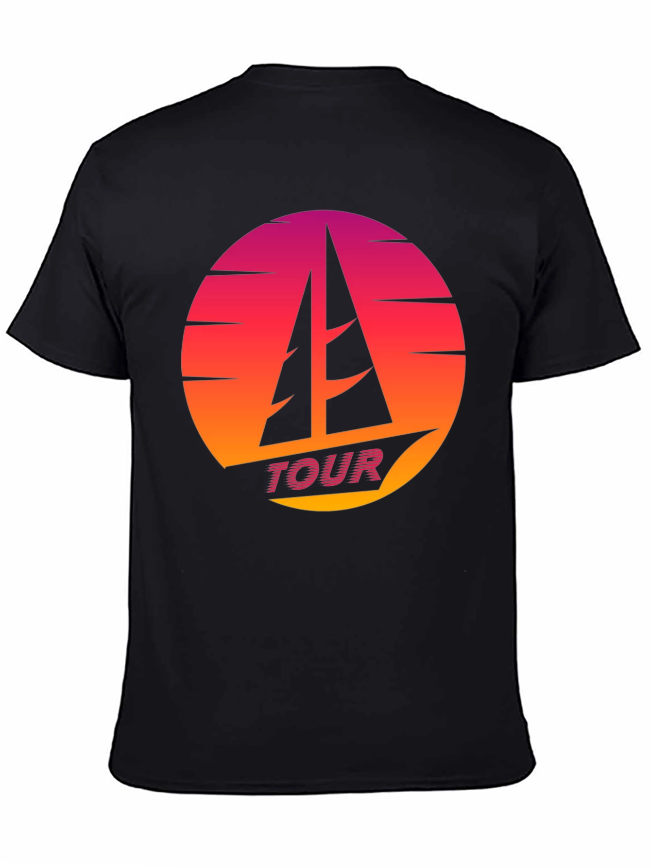 Retro Sunset Sailboat TOUR T-Shirt