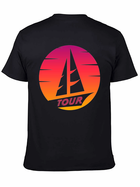 Retro Sunset Sailboat TOUR T-Shirt