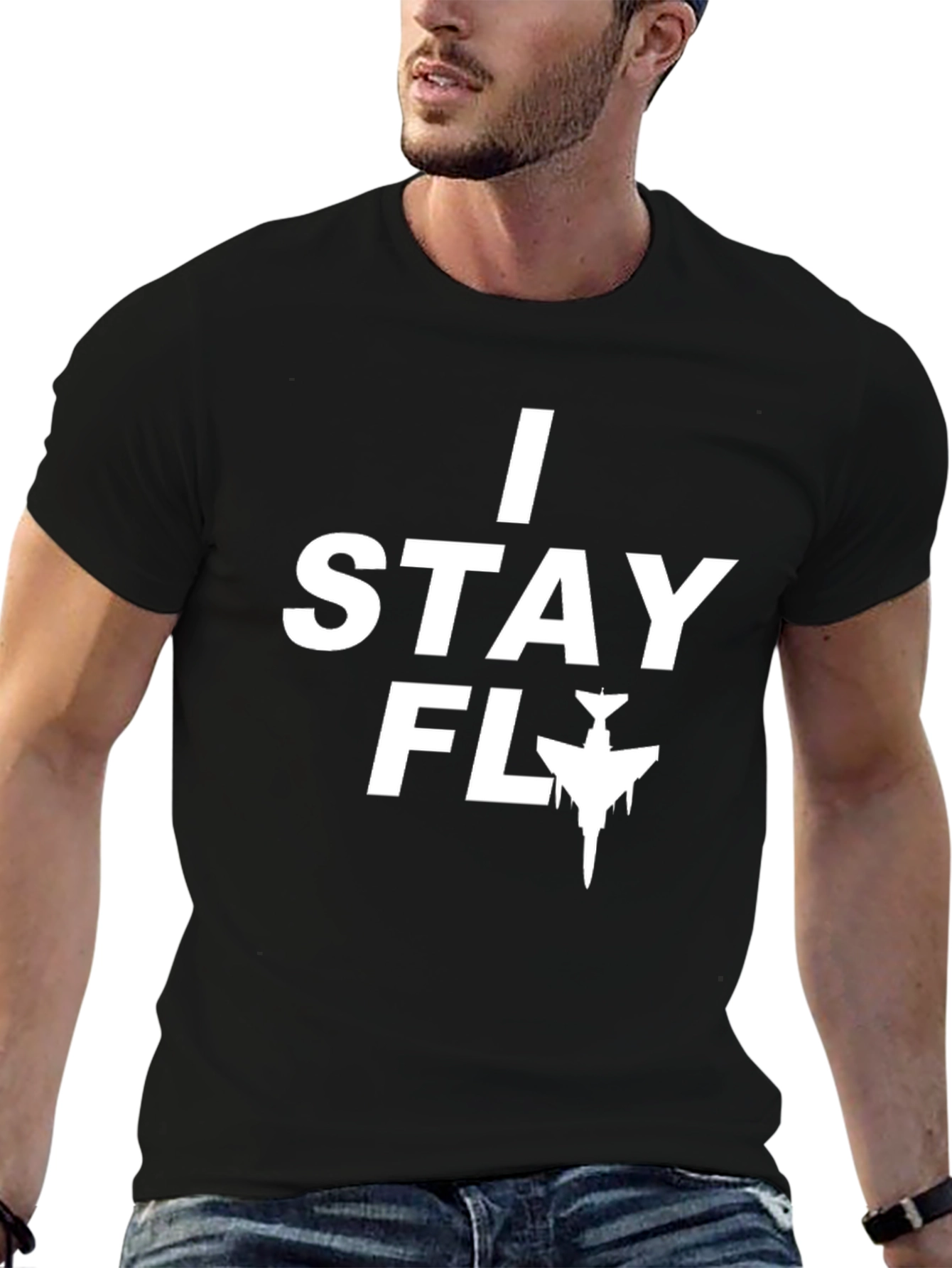 I Stay Fly Graphic Tee - Black Casual T-Shirt