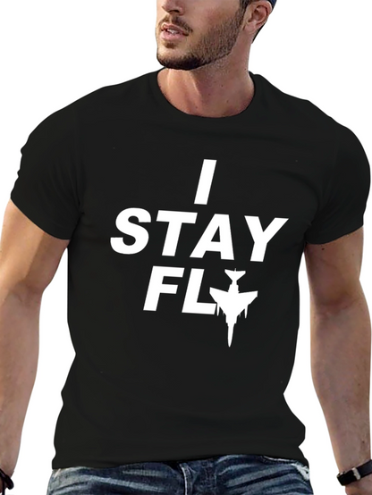 I Stay Fly Graphic Tee - Black Casual T-Shirt