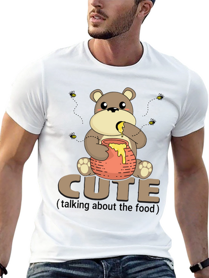 Cute Bear with Honey Pot Graphic T-Shirt