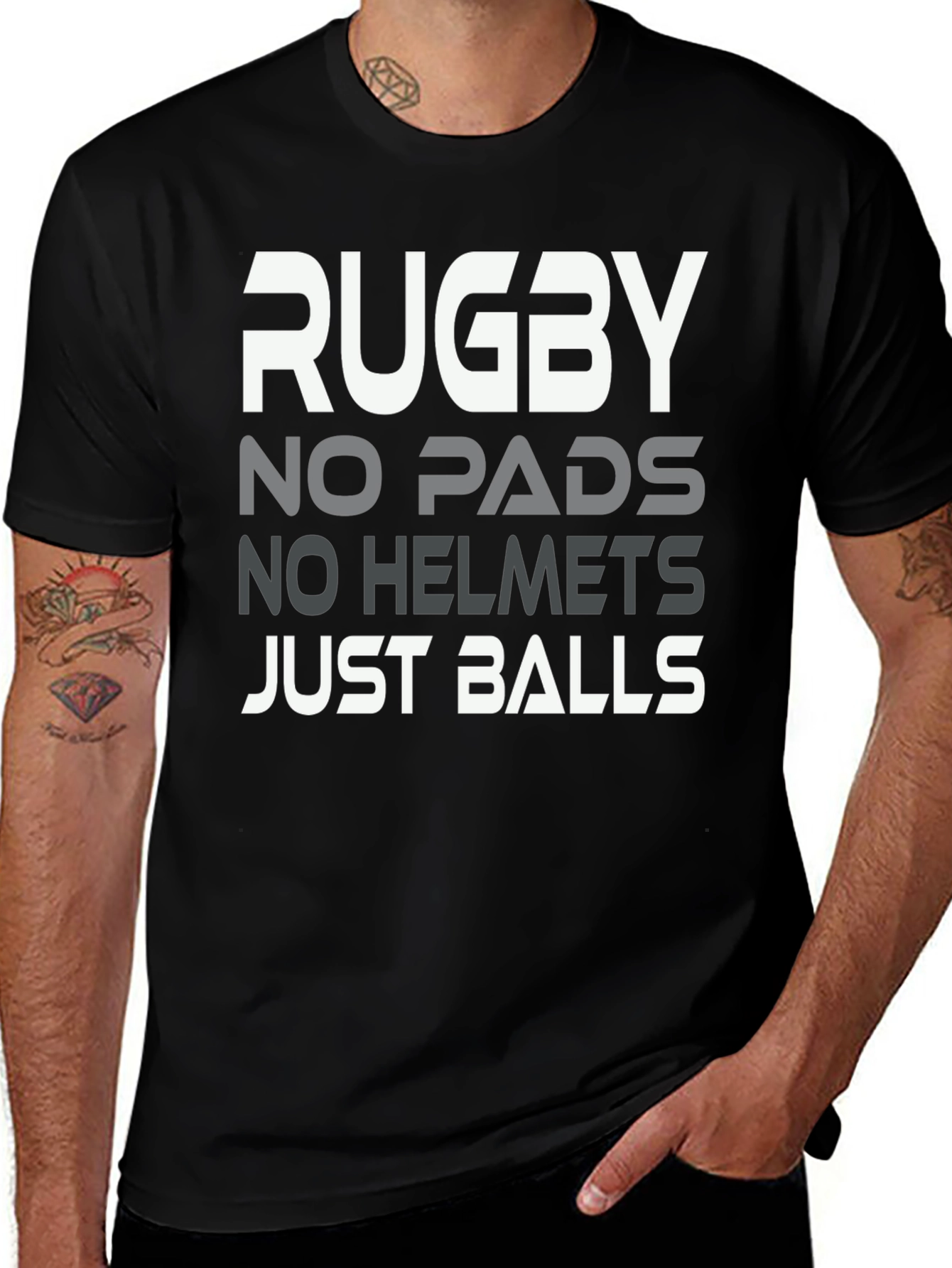 Rugby No Pads No Helmets Just Balls Graphic Tee