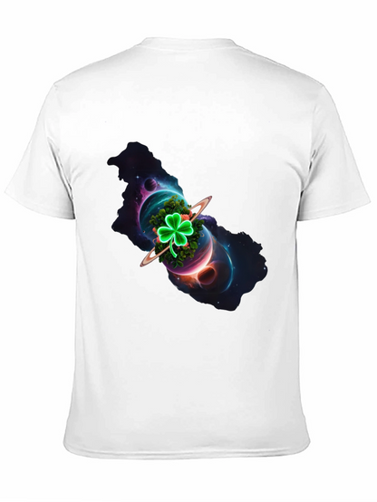 Cosmic Clover Graphic Tee - Luck in Space!