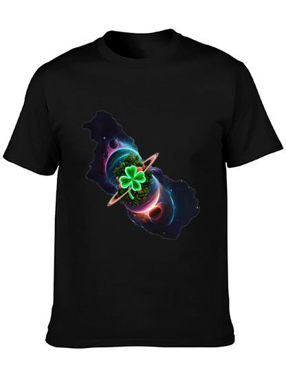 Cosmic Clover Graphic Tee - Luck in Space!