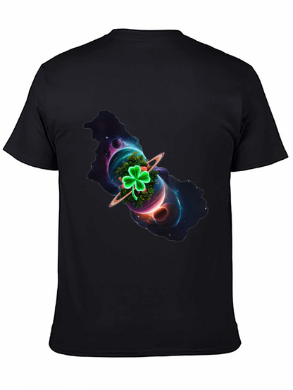 Cosmic Clover Graphic Tee - Luck in Space!