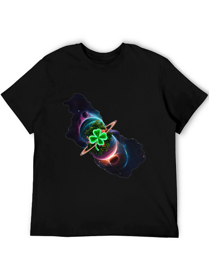 Cosmic Clover Graphic Tee - Luck in Space!