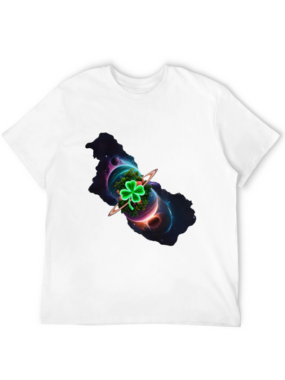 Cosmic Clover Graphic Tee - Luck in Space!