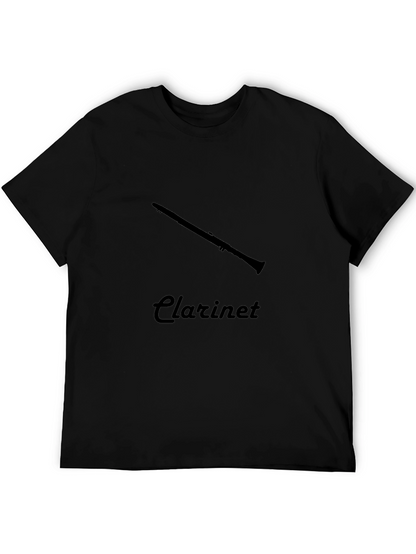 Clarinet Graphic Tee - Black Cotton Shirt