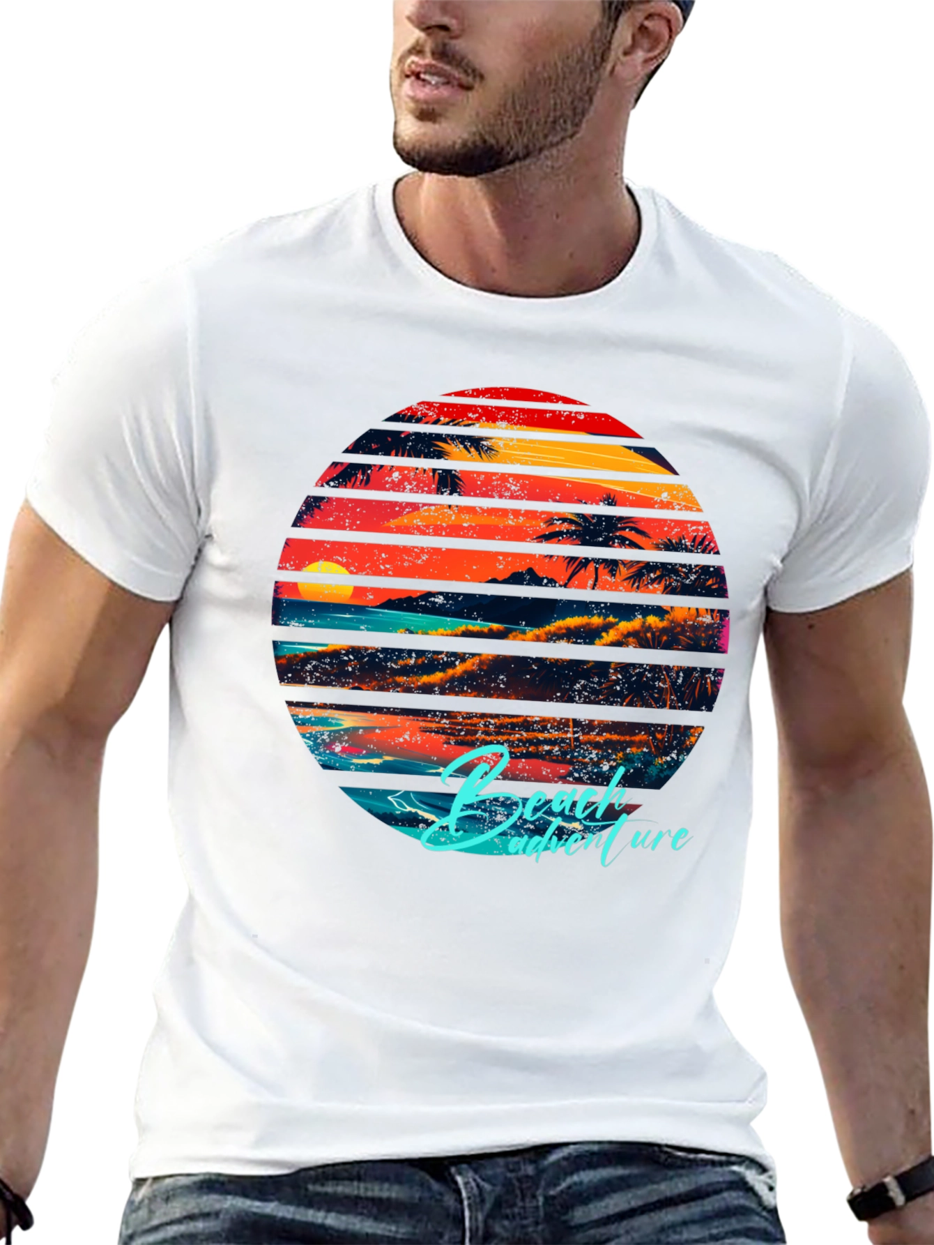 Retro Beach Adventure Graphic T-Shirt