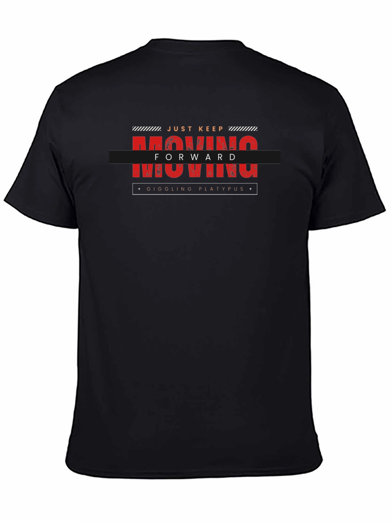 Just Keep Moving Forward Black Graphic Tee