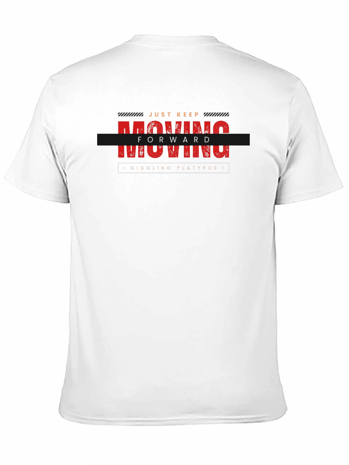 Just Keep Moving Forward Black Graphic Tee