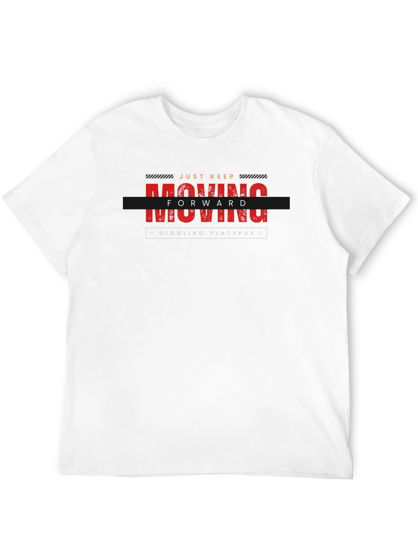 Just Keep Moving Forward Black Graphic Tee