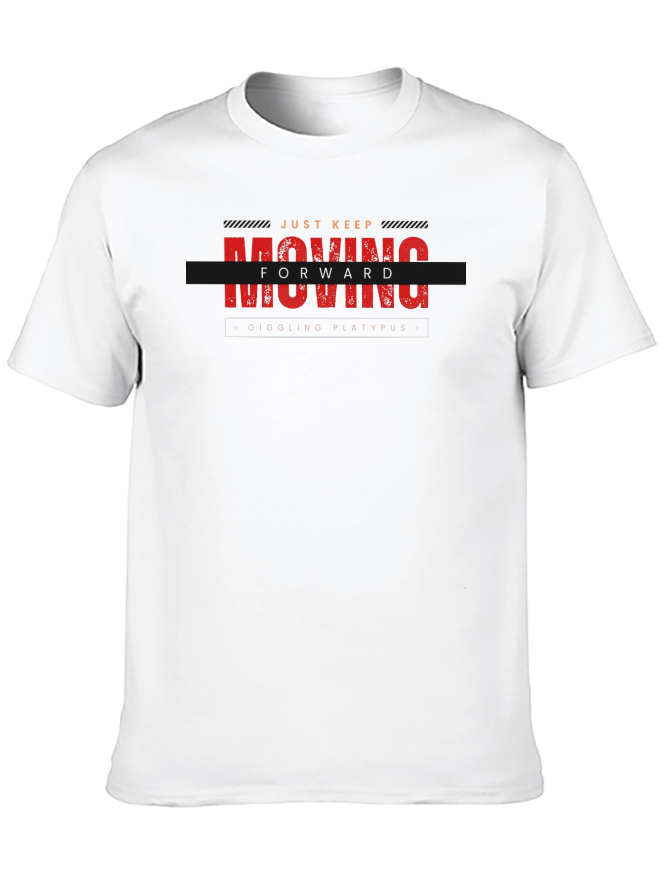 Just Keep Moving Forward Black Graphic Tee