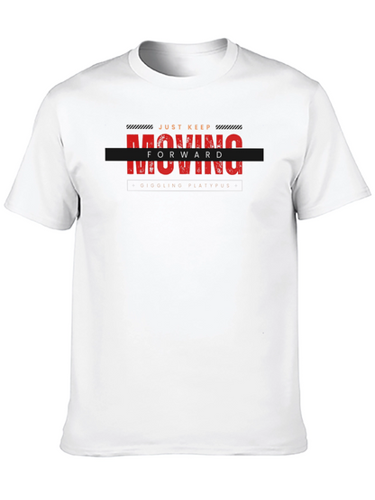 Just Keep Moving Forward Black Graphic Tee