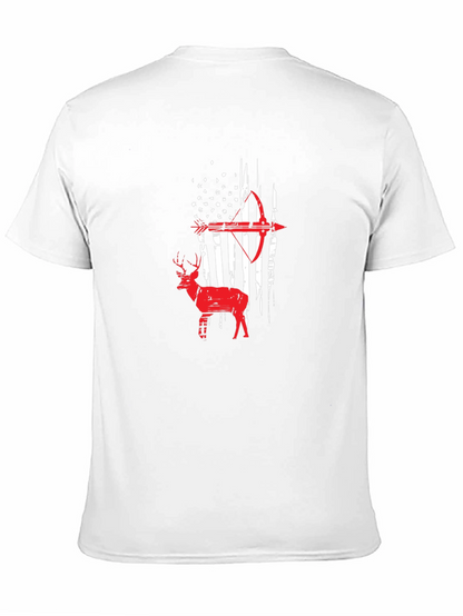 American Flag Deer Bow Hunting T-Shirt