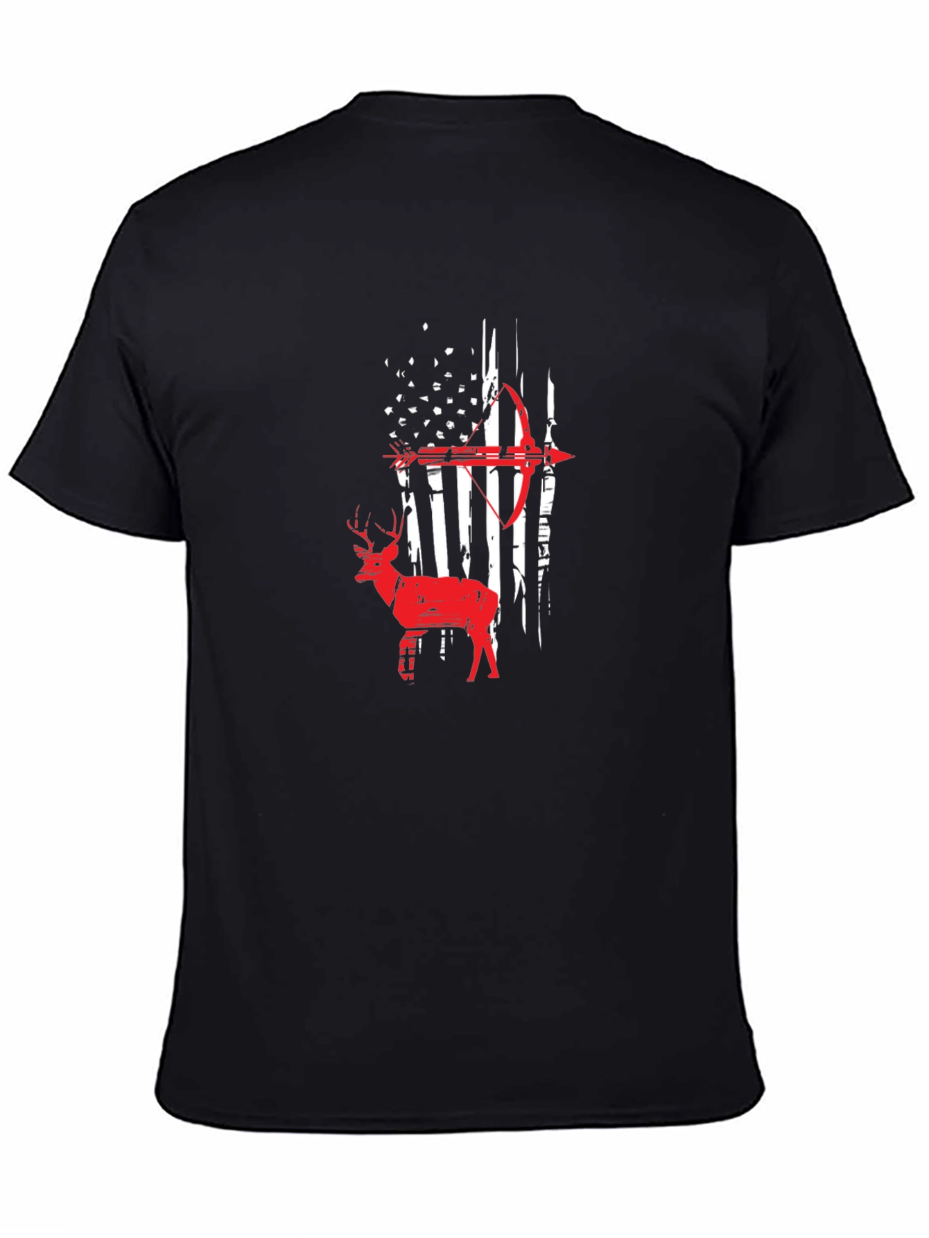 American Flag Deer Bow Hunting T-Shirt