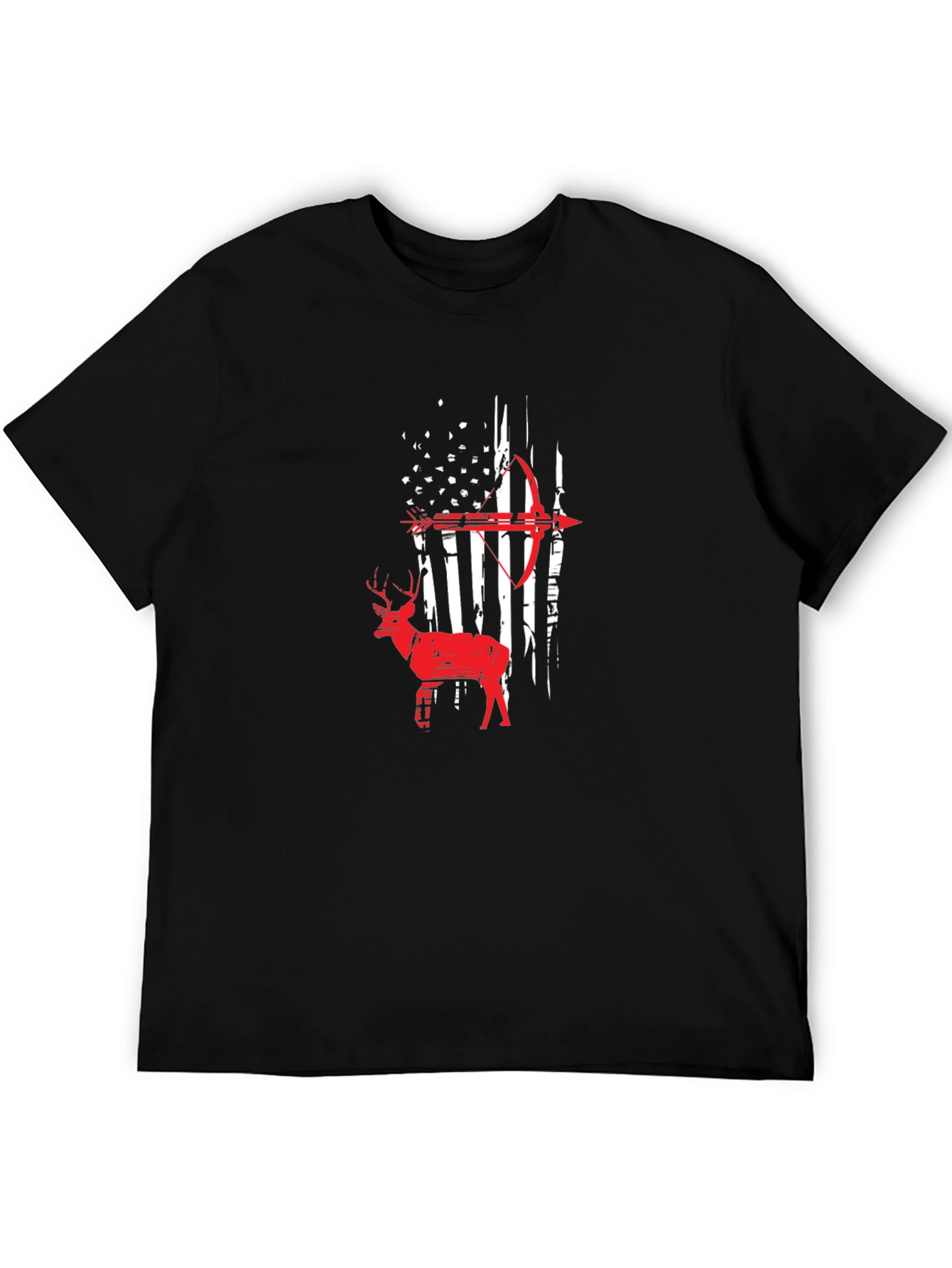 American Flag Deer Bow Hunting T-Shirt