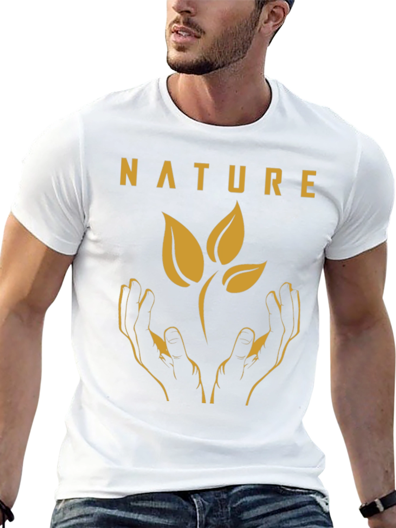 Nature Hands Graphic Tee - Eco-Friendly Shirt