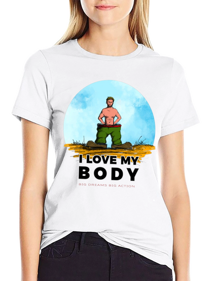 I Love My Body Graphic T-Shirt - Black